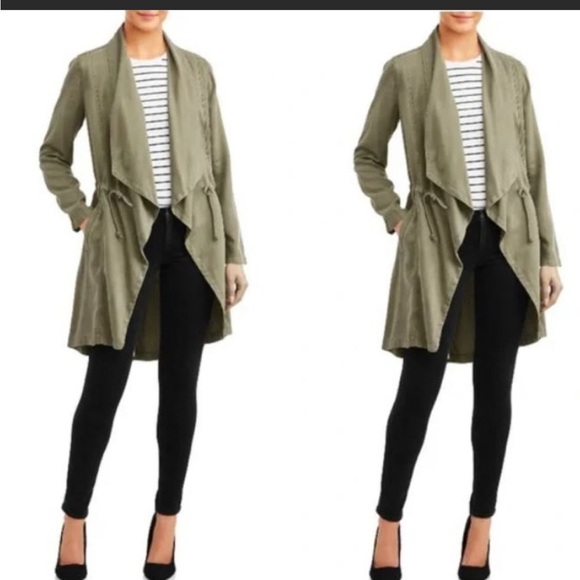 Max Jeans Olive Green Trench Style Jacket - Picture 1 of 7